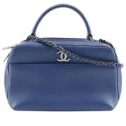 Pre-owned Leather chanel-bags Chanel Vintage , Blue , Dames