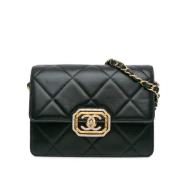 Pre-owned Leather shoulder-bags Chanel Vintage , Black , Dames