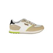 Witte Polyester Sneaker met Contrastdetails GAS , Beige , Heren