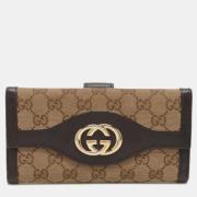 Pre-owned Canvas wallets Gucci Vintage , Beige , Dames