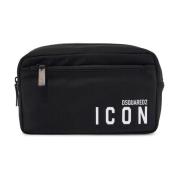 Zwarte Beauty Case Icoon Elegant Ontwerp Dsquared2 , Black , Heren