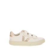 Witte leren sneakers met metallic afwerking Veja , Beige , Dames