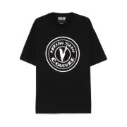 Zwart Crew Neck T-shirt Versace Jeans Couture , Black , Heren