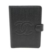 Pre-owned Leather wallets Chanel Vintage , Black , Dames