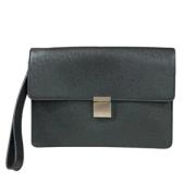 Pre-owned Leather clutches Louis Vuitton Vintage , Black , Dames