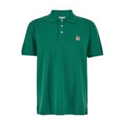 Fox Head Patch Polo Groen Maison Kitsuné , Green , Heren