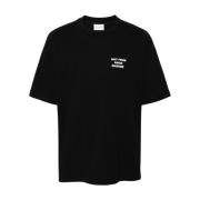 Zwart Katoenen Logo T-shirt Drole de Monsieur , Black , Heren