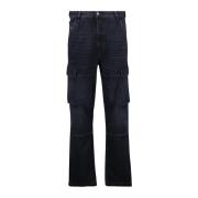 Denim Cargo Jeans Lente-Zomer 2025 Diesel , Black , Heren