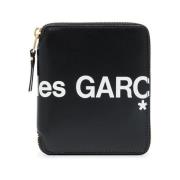 Logo Leren Portemonnee Zwart Rits Sluiting Comme des Garçons , Black ,...