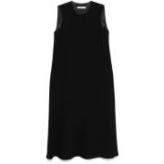 Zwarte Jurk met Knopen en Zakken Mark Kenly Domino Tan , Black , Dames