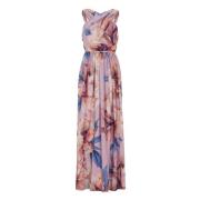 Chiffon Bloemen Avondjurk Swing , Pink , Dames