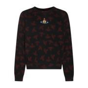 Zwarte Sweaters met Orb Logo Print Vivienne Westwood , Black , Heren