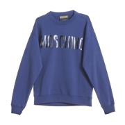 Blauwe Logo Sweatshirt Ronde hals 100% Katoen Moschino , Blue , Heren