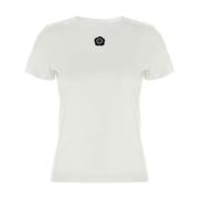 Logo Appliqué Crew Neck T-shirt Kenzo , White , Dames