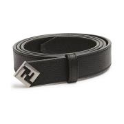 Zwarte Leren Riem Stijlvolle Heren Accessoire Fendi , Black , Heren