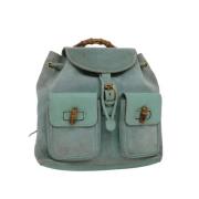 Pre-owned Suede backpacks Gucci Vintage , Blue , Dames