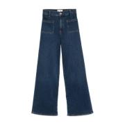 Blauwe Palazzo Flare Jeans Frame , Blue , Dames