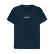 Blauwe Crew Neck T-shirts en Polos Dsquared2 , Blue , Heren