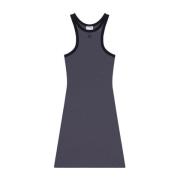 Staalblauwe Minijurk met Blauwe Piping Courrèges , Gray , Dames