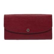 Pre-owned Leather wallets Louis Vuitton Vintage , Red , Dames