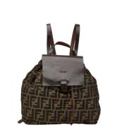 Pre-owned Canvas backpacks Fendi Vintage , Brown , Dames