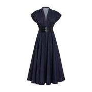 Katoenen Ceintuurjurk Alaïa , Blue , Dames