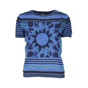 Stijlvol Contrast Ronde Hals Trui Desigual , Blue , Dames