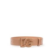 Leren riem met DG-logo Dolce & Gabbana , Pink , Dames