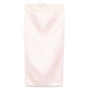 Roze Maxi Rok met Trekkoord Khaite , Pink , Dames