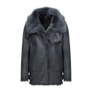 Paige - Donker Indigo Shearling Jas Vespucci by VSP , Blue , Dames