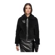 Elise - Zwarte Shearling Jas VSP , Black , Dames