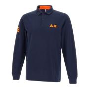 Heren Polo Shirt Blauw Oranje Sun68 , Blue , Heren