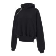 Zwarte Katoenen Sweatshirt met Ritsdetails Heliot Emil , Black , Dames