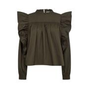 Groene Katoenen Frill Blouse Co'Couture , Green , Dames