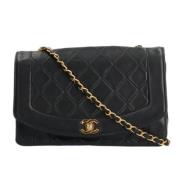 Pre-owned Leather shoulder-bags Chanel Vintage , Black , Dames