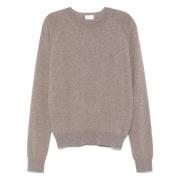 Beige Crewneck Cashmere Sweater Saint Laurent , Beige , Heren