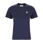 Casual Katoenen T-Shirt voor Mannen Maison Kitsuné , Blue , Dames