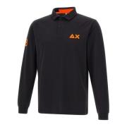 Heren Zwarte Polo Shirt met Oranje Details Sun68 , Black , Heren