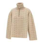 Monogram Merino Wol Trui Zand Wit Holzweiler , Beige , Dames