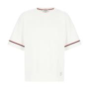 Casual Katoenen T-Shirt voor Mannen Thom Browne , White , Heren