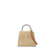 Beige Raffia Crossbody Tas met Magnetische Sluiting Cult Gaia , Beige ...