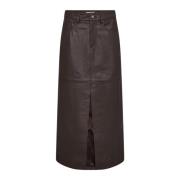 Leren Splitrok Mocca Co'Couture , Brown , Dames