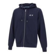 Heren Katoenen Sweatshirt, Navy Blue Hoodie Sun68 , Blue , Heren