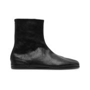 Zwarte leren Tabi Teen Enkellaarzen Maison Margiela , Black , Heren