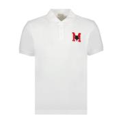 Klassieke Logo Polo Shirt Moncler , White , Heren