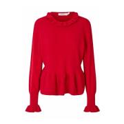 Rode Gebreide Top met Ruches Masai , Red , Dames