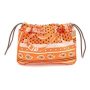 Pre-owned Silk clutches Hermès Vintage , Orange , Dames