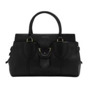 Leren handtas met ritssluiting Coccinelle , Black , Dames