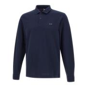 Heren Polo Shirt met Tartan Elleboog Patches Sun68 , Blue , Heren