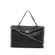 Pre-owned Leather shoulder-bags Valentino Vintage , Black , Dames